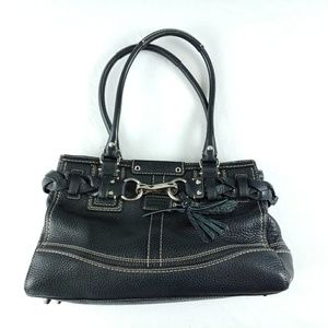 Coach Black Leather Purse Satchel Bag F13084
